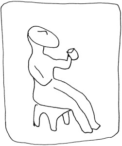 Cycladic Homme au gobelet cycladique:cup bearer dessin
