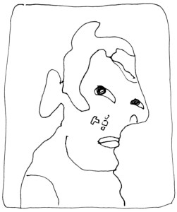 Orlan autoportrait:selfportrait dessin